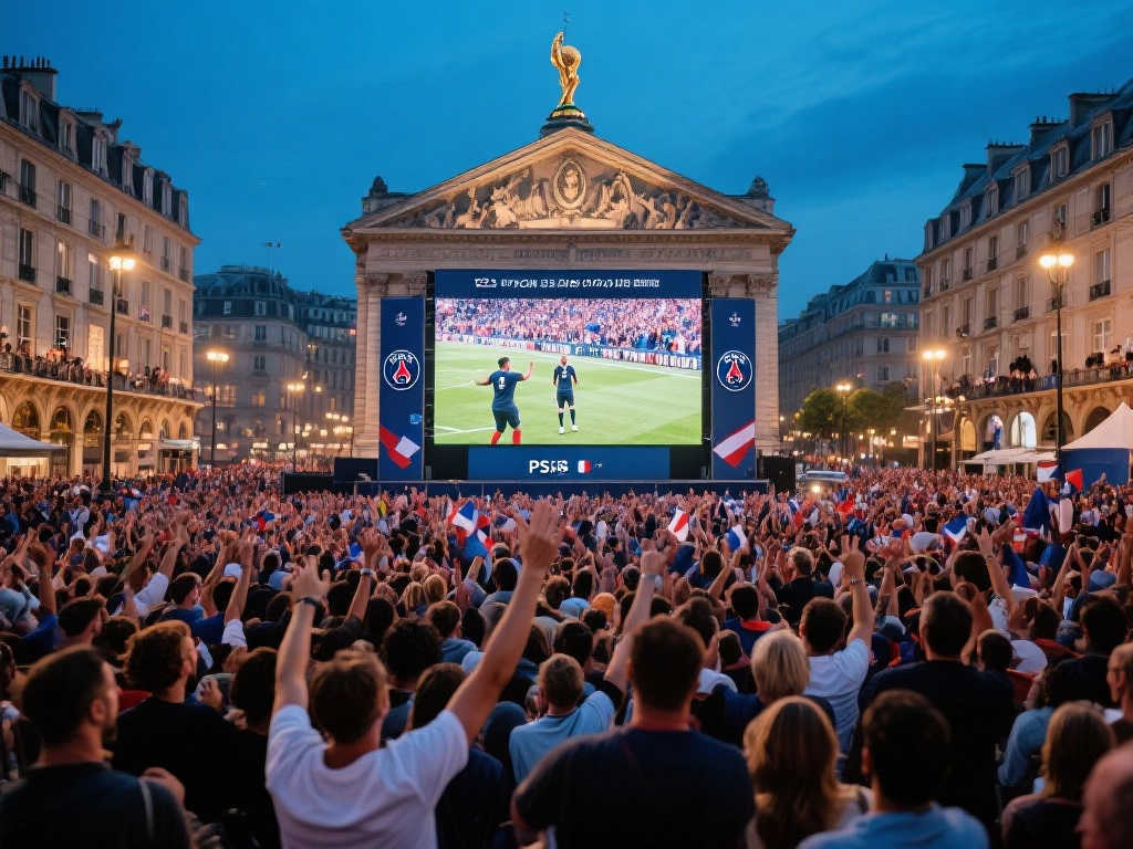 队报：巴黎今晚若成功晋级，市政厅月底将安排大屏直播